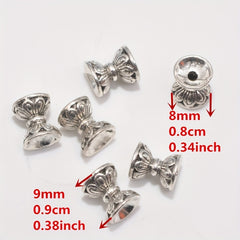 10pcs Antique Silver Lotus Bead Caps Spacer Beads for DIY Jewelry