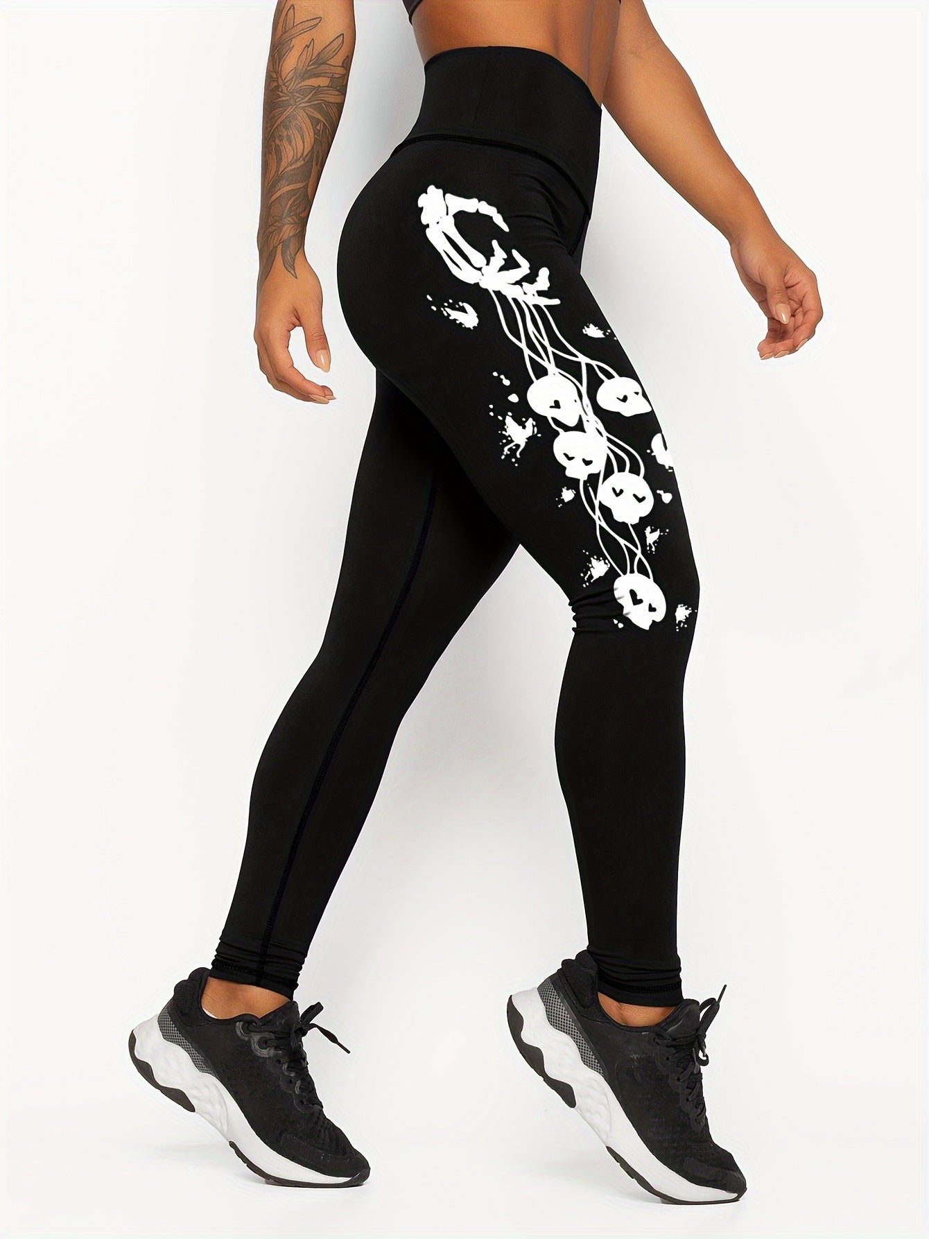 Halloween Skull Print Yoga Pants Fitness Sports Tight