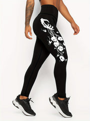Halloween Skull Print Yoga Pants Fitness Sports Tight