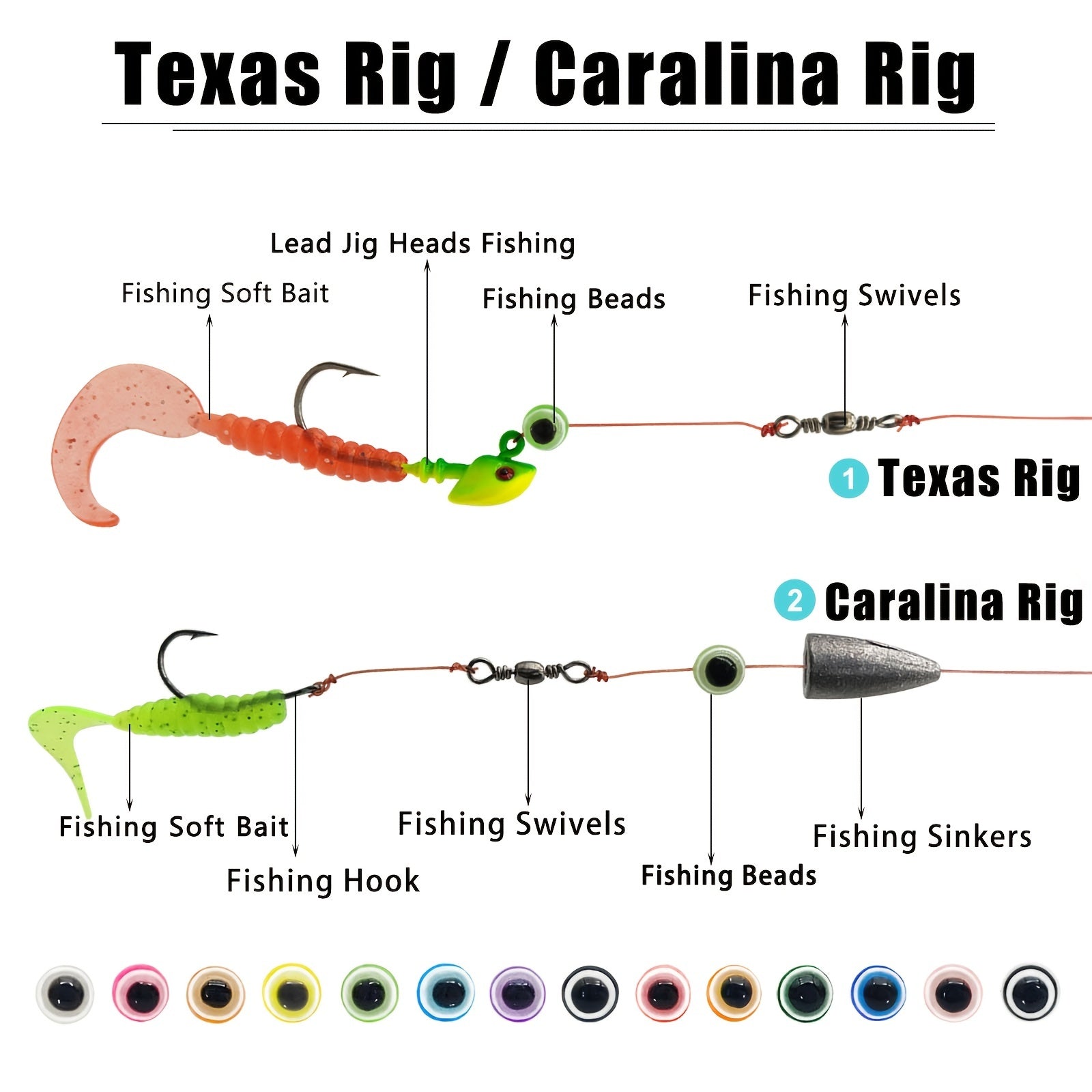 Fishing Beads Kit 6mm & 8mm Round Beads for Saltwater & Freshwater Rigs