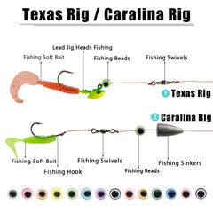 Fishing Beads Kit 6mm & 8mm Round Beads for Saltwater & Freshwater Rigs