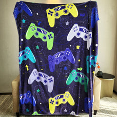 Classic Game Console Printed Blanket Cozy Flannel Blanket for Travel Camping
