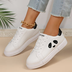 Panda Embroidered Skate Shoes Low Platform Casual Sneakers Women's Sports Shoes