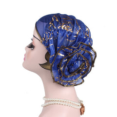 Flower Pleat Beanie Hat Cap Turban Head Wrap For Long Thik Hair