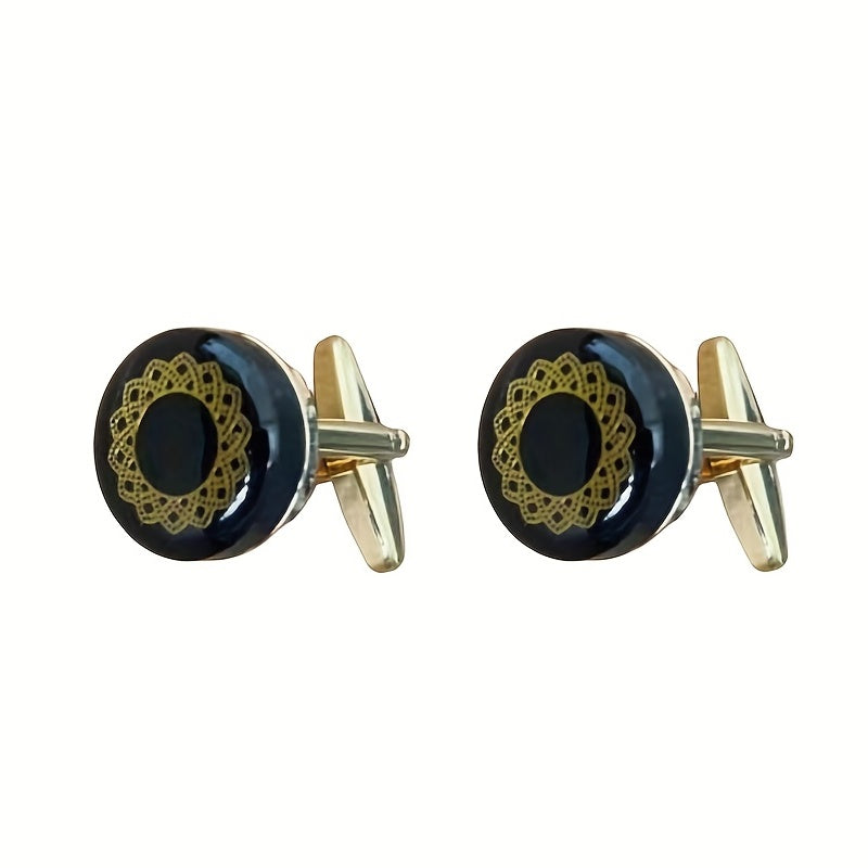 Copper Round Cufflinks For Men