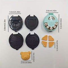 Yellow Dollhouse Waffle Maker Grid Pattern Miniature