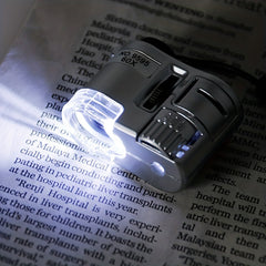 60X Portable Mini Microscope LED UV Light Banknote Jewelry Antique ID