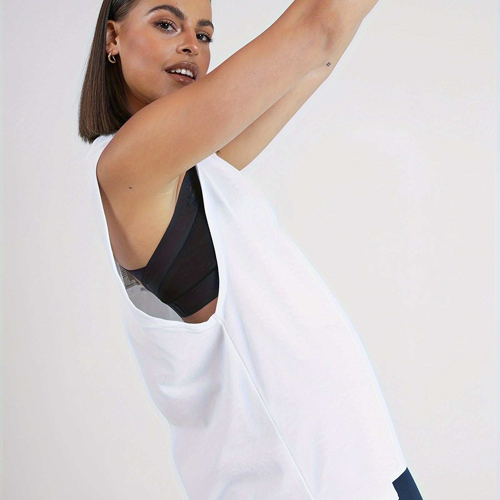 Solid Sleeveless Top Sports Running Tank Top