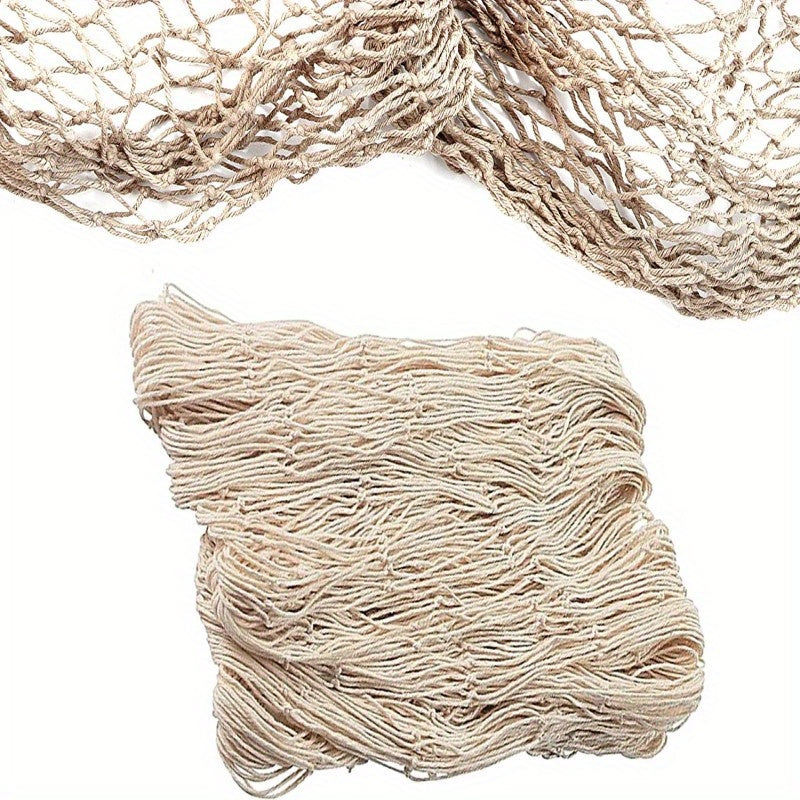Natural Cotton Fish Net for Mermaid & Pirate Party, Beach Table Cover