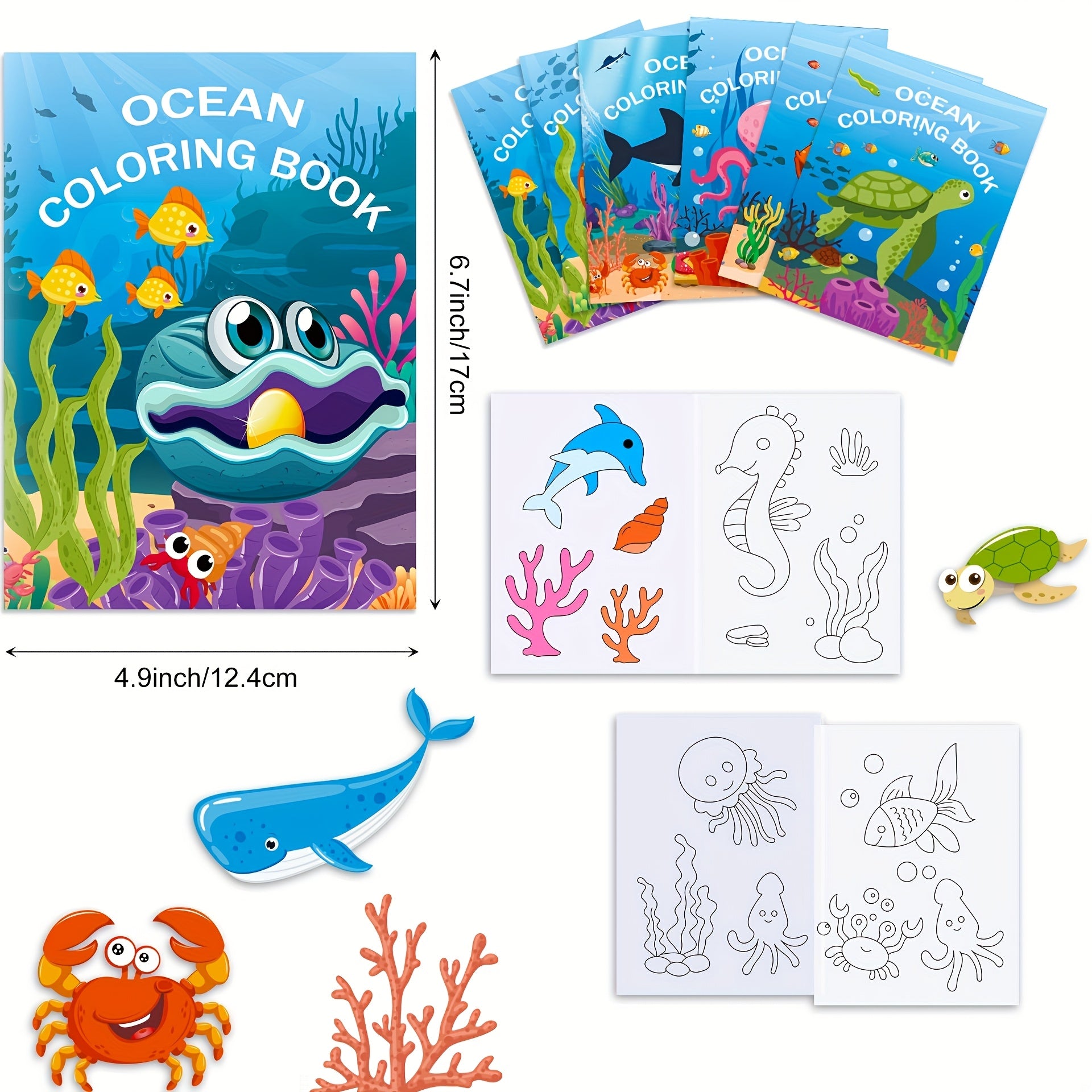 Ocean Life DIY Coloring Book Sea Creatures Coral Reefs & Fish Educational Toy