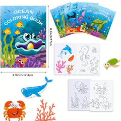 Ocean Life DIY Coloring Book Sea Creatures Coral Reefs & Fish Educational Toy