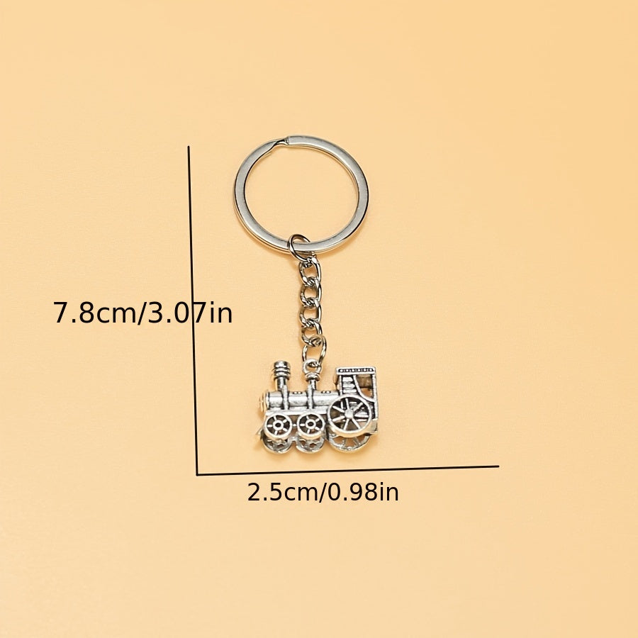 Retro Style Locomotive Keychain Keyring Pendant Ornament