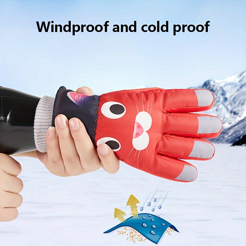 Waterproof Windproof Cartoon Skiing Gloves