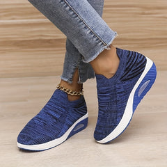 Women's Slip-On Platform Sneakers Air Cushion Breathable Walking Shoes