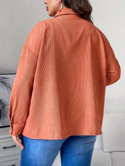 Corduroy Button Up Casual Blouse