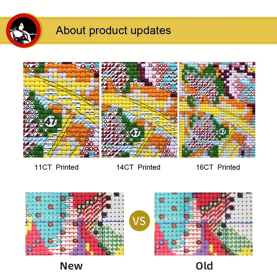 Christmas Car Dog Cartoon Cross Stitch 14CT Cloth Embroidery DIY