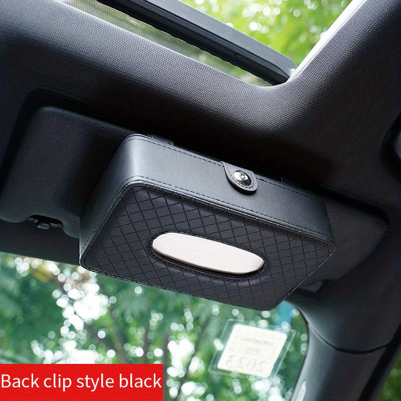 Car Leather Napkin Holder Box Chair Back Hanging Tissue Box