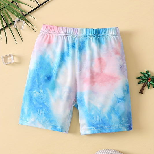 Girls' Tie dye Print Biker Shorts Sports Casual Active Shorts