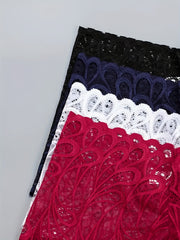 4pcs Lace Boyshort Panties Soft Scallop Trim Women's Lingerie