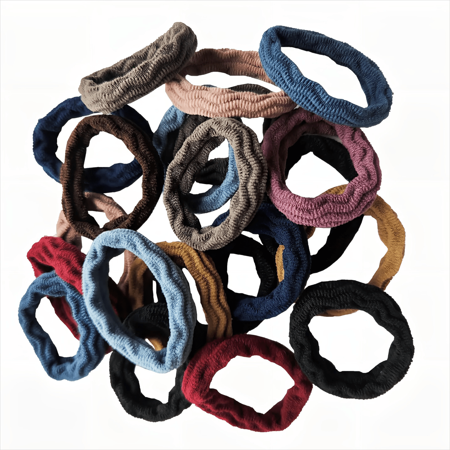 20pcs Colorful Wave Pattern Hair Ties for Girls and Women