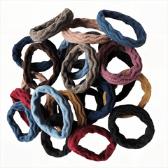 20pcs Colorful Wave Pattern Hair Ties for Girls and Women