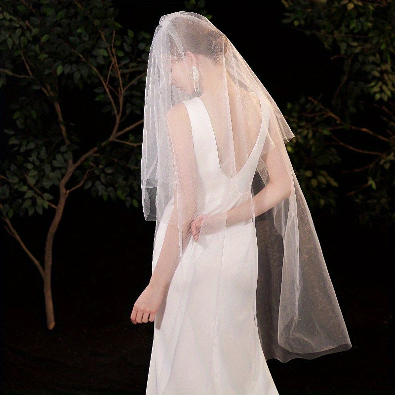 Long Bridal Veil for Wedding Photography Lightweight Tulle Fabric
