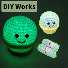 Glow In The Dark Yarn Mixed Polyester Luminous Yarn 50g Roll
