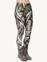 Tree Branch Print Slim Leggings Elastic Bottoms