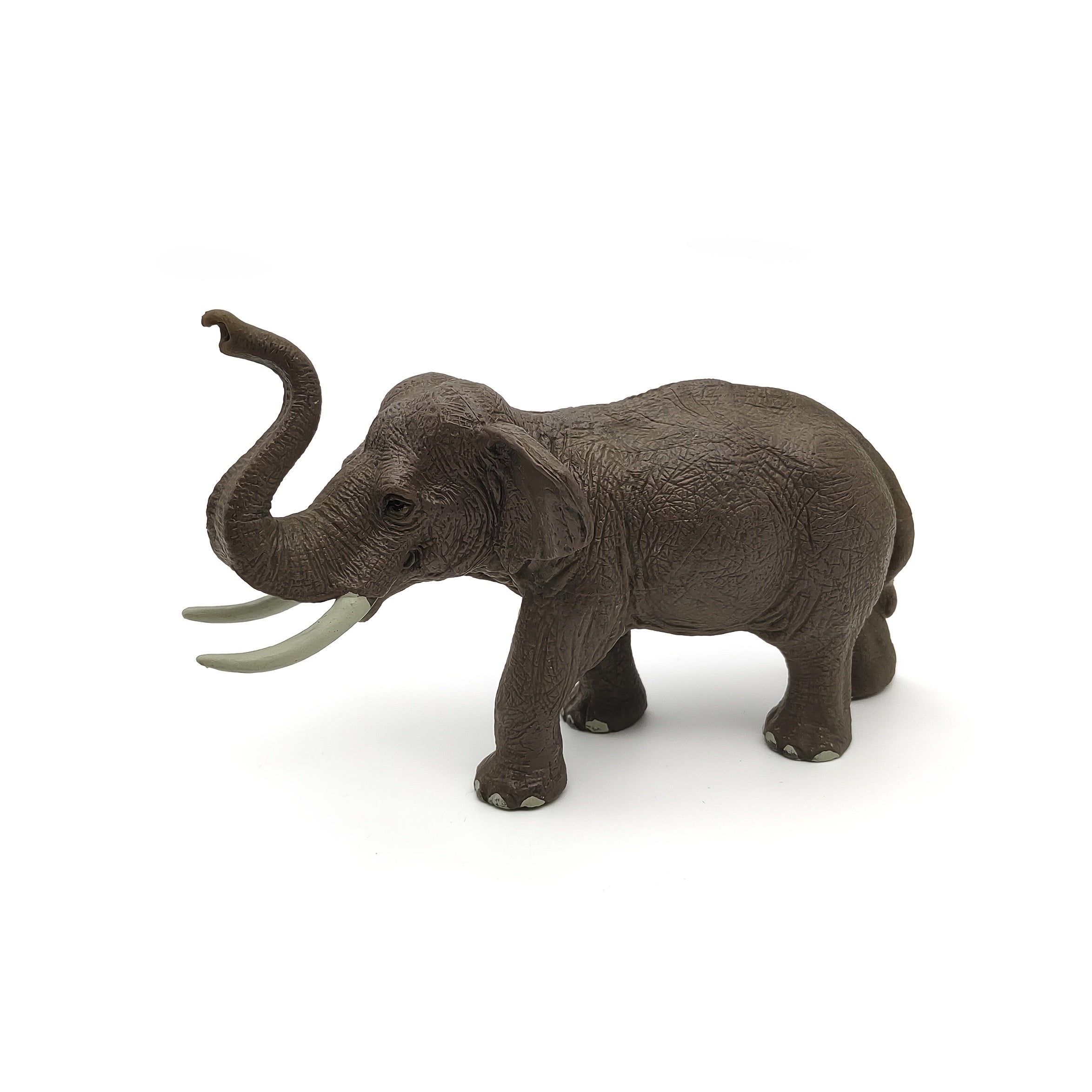 PVC Elephant Statue w/ Green Leaves - Home Decor & Collectible Display