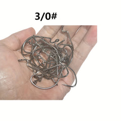 30pcs High Carbon Steel Fishing Hooks Barbed for Soft Worm Bait Tackle