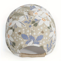 Flower Print Baseball Cap Lightweight Sun Hats Adjustable Dad Hat For Women