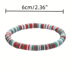 10pcs Christmas Bracelets Peach Heart Snowflake Pottery Decoration