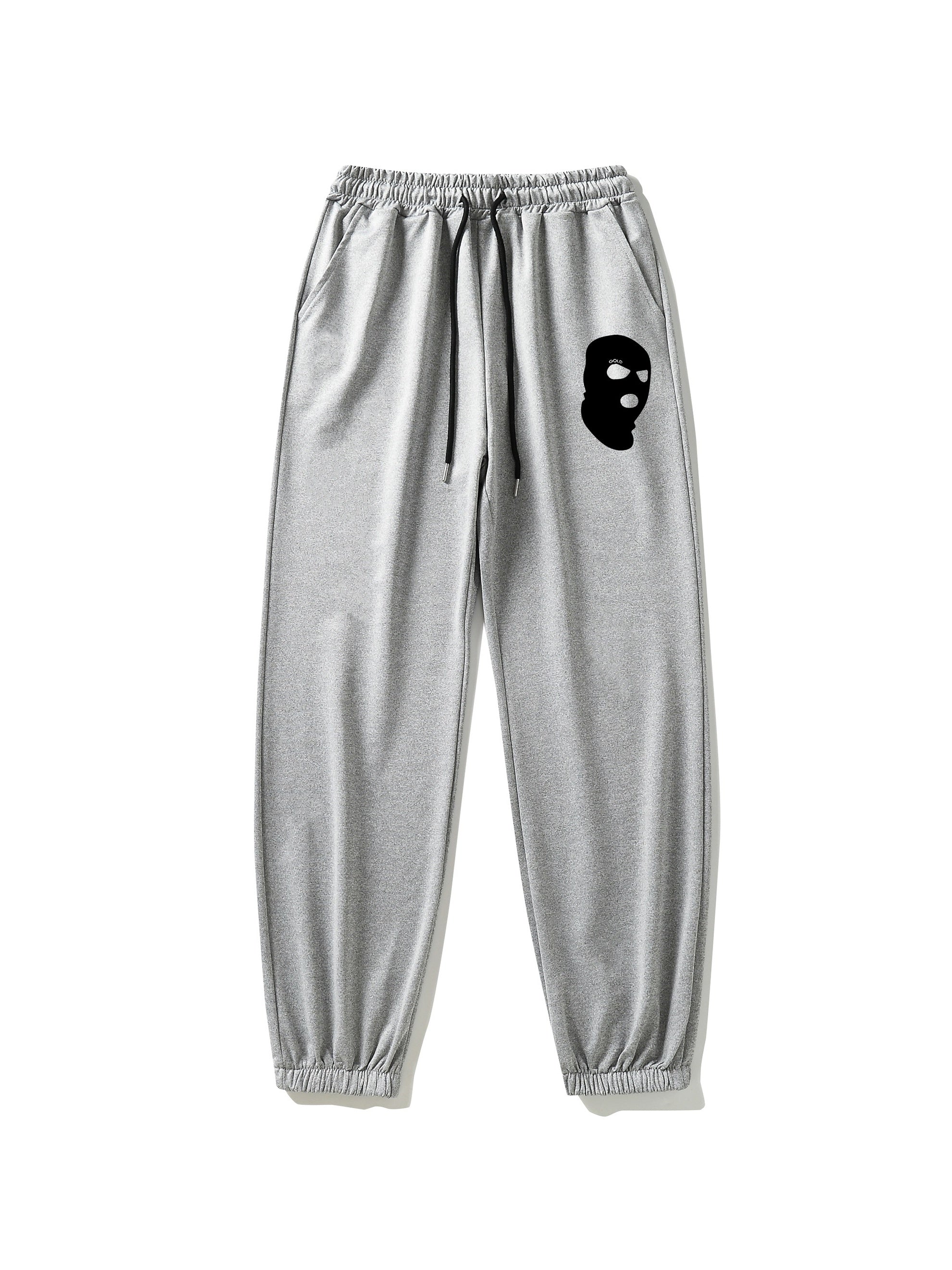 Print Balaclava Sports Pants Side Pockets Couple Jogging Pants