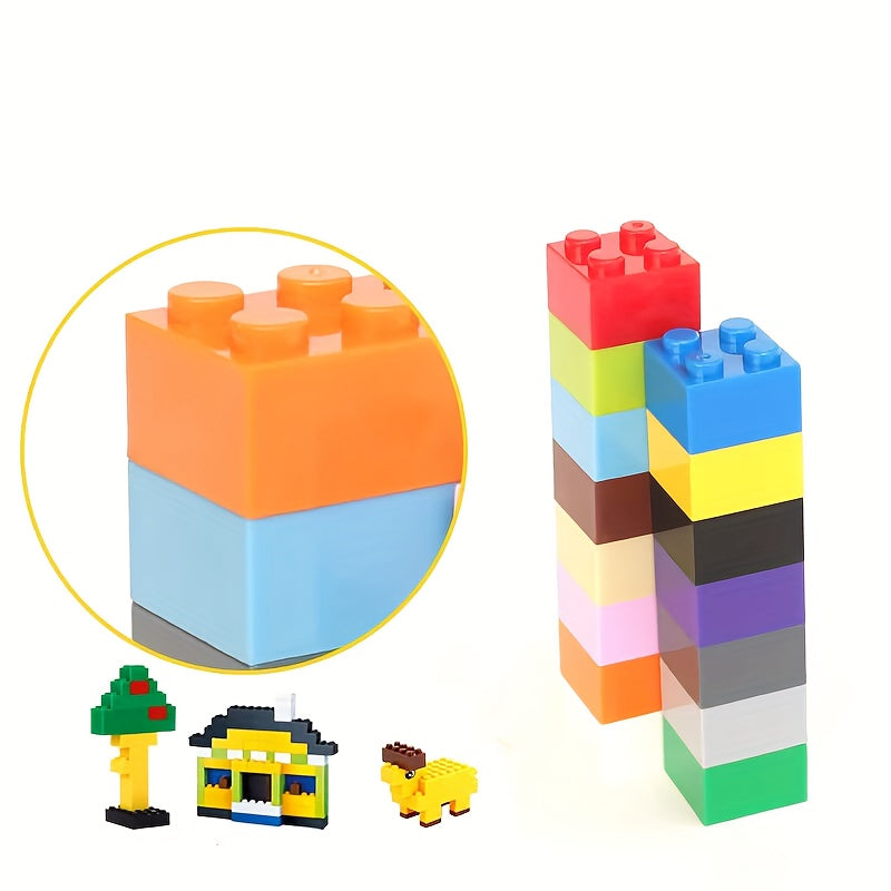 30pcs Mixed 2x2 High Bricks Squares Building Blocks for Kids DIY Puzzle Toy