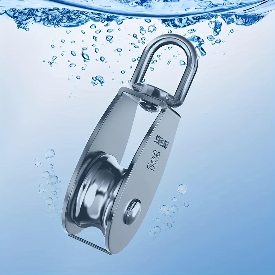 304 Stainless Steel Lifting Pulley Fixed Pulley Single/Double Wheel Hook Tool