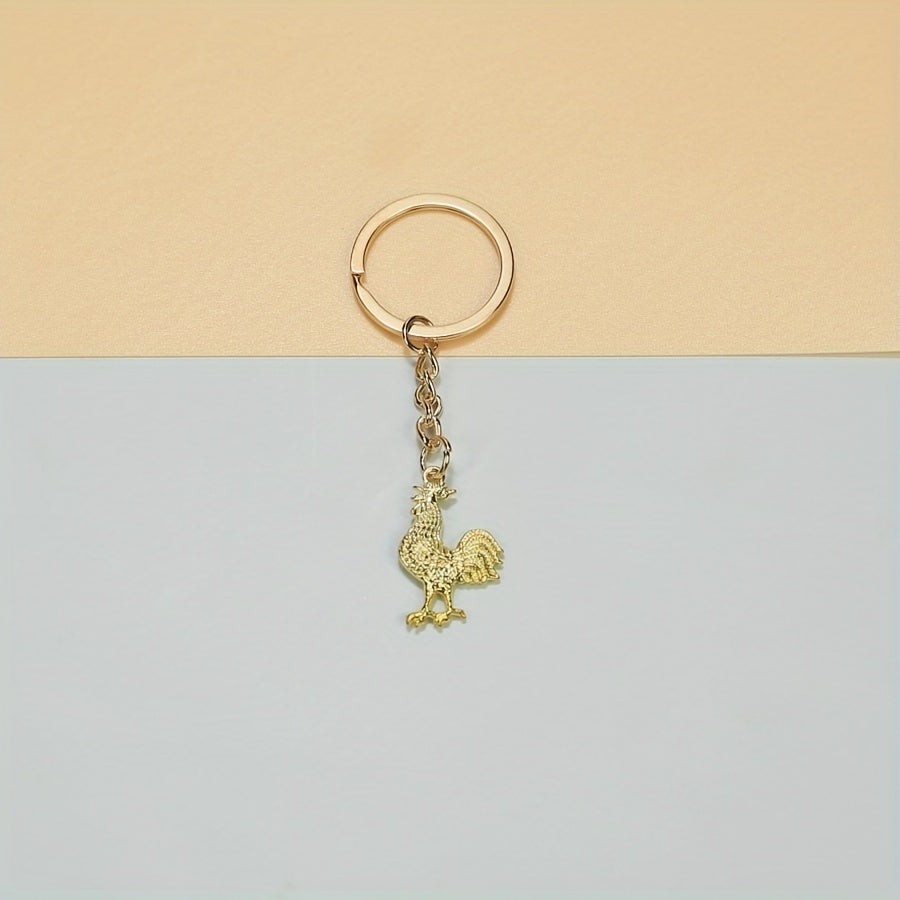 Retro Rooster Alloy Key Chain Pendant Bag Hanging Key Chain Ornament