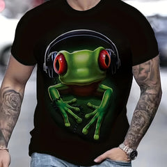 Frog 3D Print Men's Short Sleeve Tee Graphic Tee Men's Summer Clothes