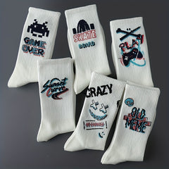 8 Pairs Cartoon Graffiti Socks Women's Stockings & Hosiery