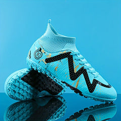 Boy's High Top Turf Football Boots Lace Up TF Soccer Cleats