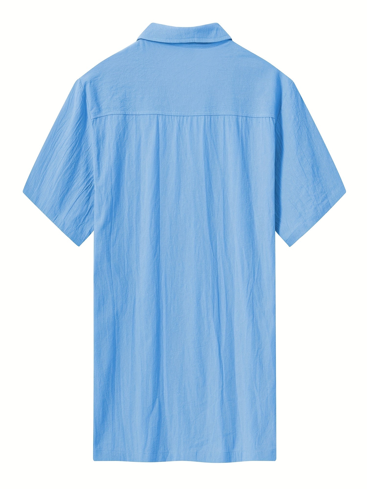 Men's Casual Short Sleeve Solid Shirt For Summer Vacation