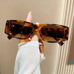 Retro Rectangle Sunglasses Tortoiseshell UV400 Summer Beach Party