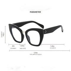 Cat Eye Glasses Clear Lens Women Men's Light Blocking Large Frame Optical Unisex