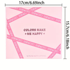 12-Piece Lip Gloss Set: Matte, Velvet, Dewy Finish