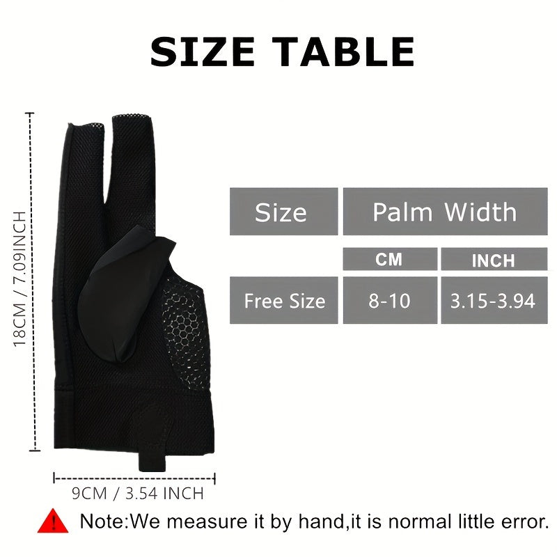 High Elastic Left Hand Billiards Glove Non Slip Three Finger