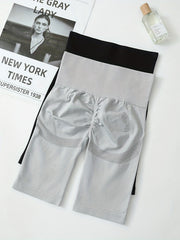 2 Pack Seamless Yoga High Stretch Shorts Sports Fitness Running Shorts