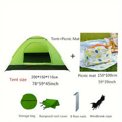 Outdoor 3-4 Person Fully Automatic Camping Tent