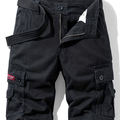 Men's Cotton Cargo Shorts with Drawstring - Summer Outdoor Wear