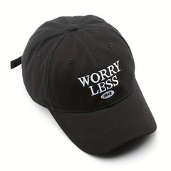 WORRY LESS Embroidery Baseball Cap Solid Casual Couple Dad Hats Unisex
