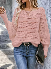 Women's Hollow Out Lantern Sleeve Sweater