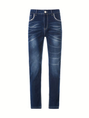 Men's Slim Fit Distressed Straight Leg Jeans